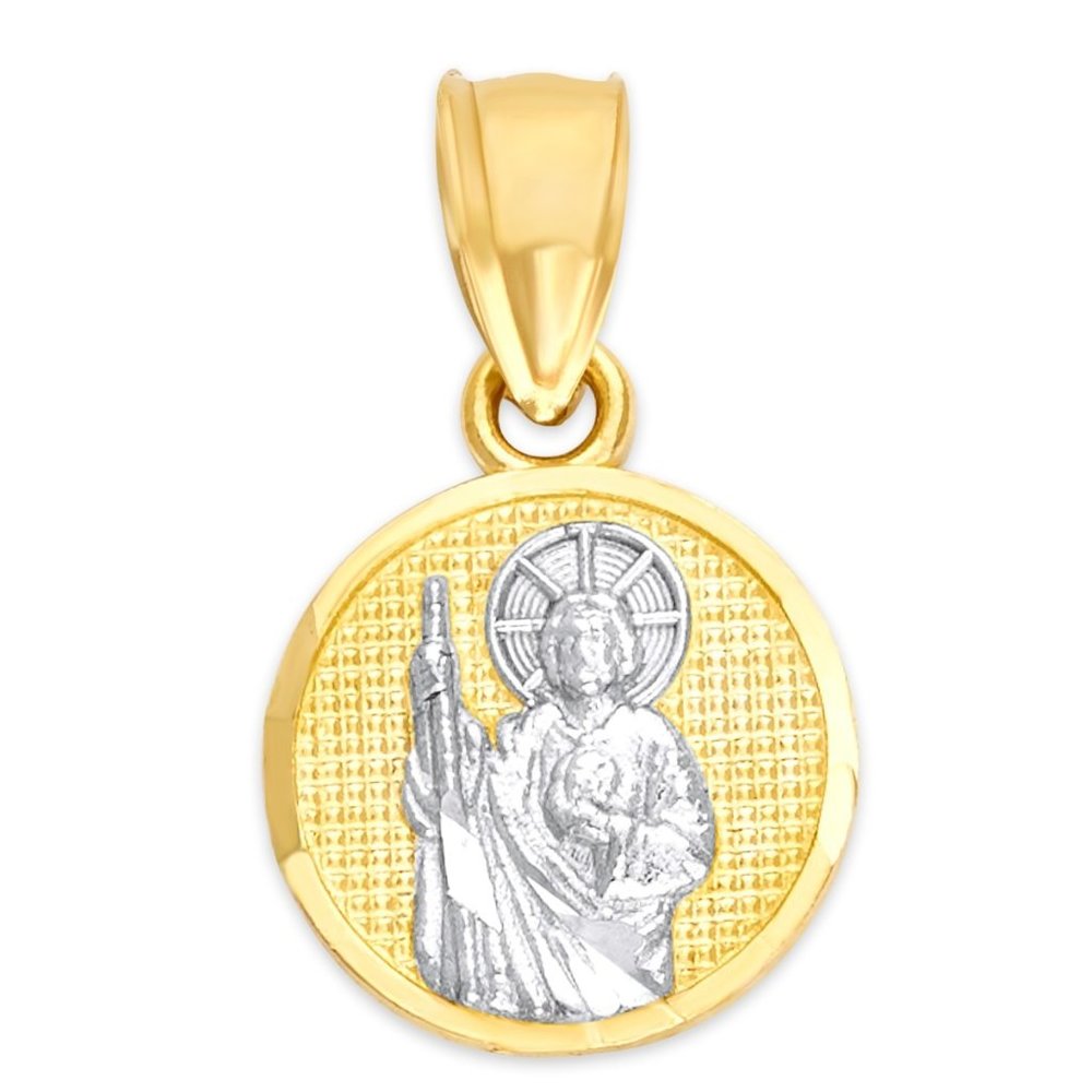 Solid10k Gold Dainty St Jude Pendant Saint Jude Jewelry